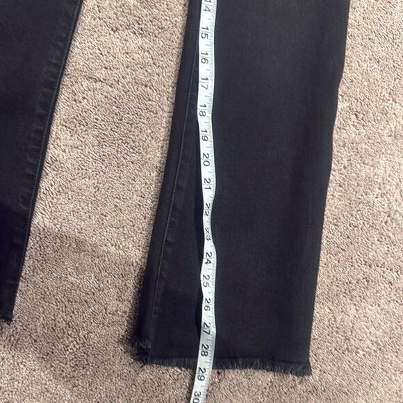 Black Flare Wide Leg Jeans with Distressing super stretchy risen brand - Picture 6 of 7